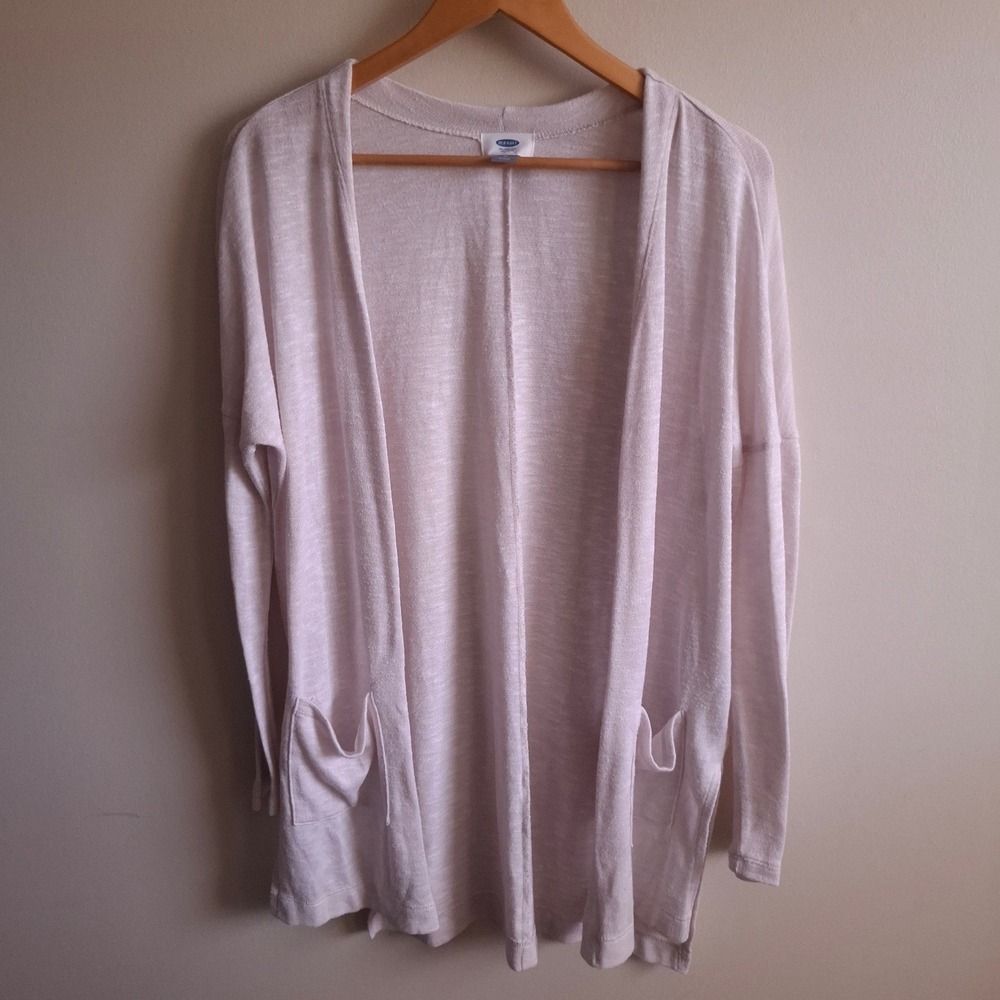 Soft Girl Dainty Balletcore Knit Cardigan Beige Long Light Academia Preppy Sz M
